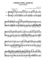 A Belén vinde, pastores. Dúo para fagots / A Belén vinde, pastores. Duo for Bassoons